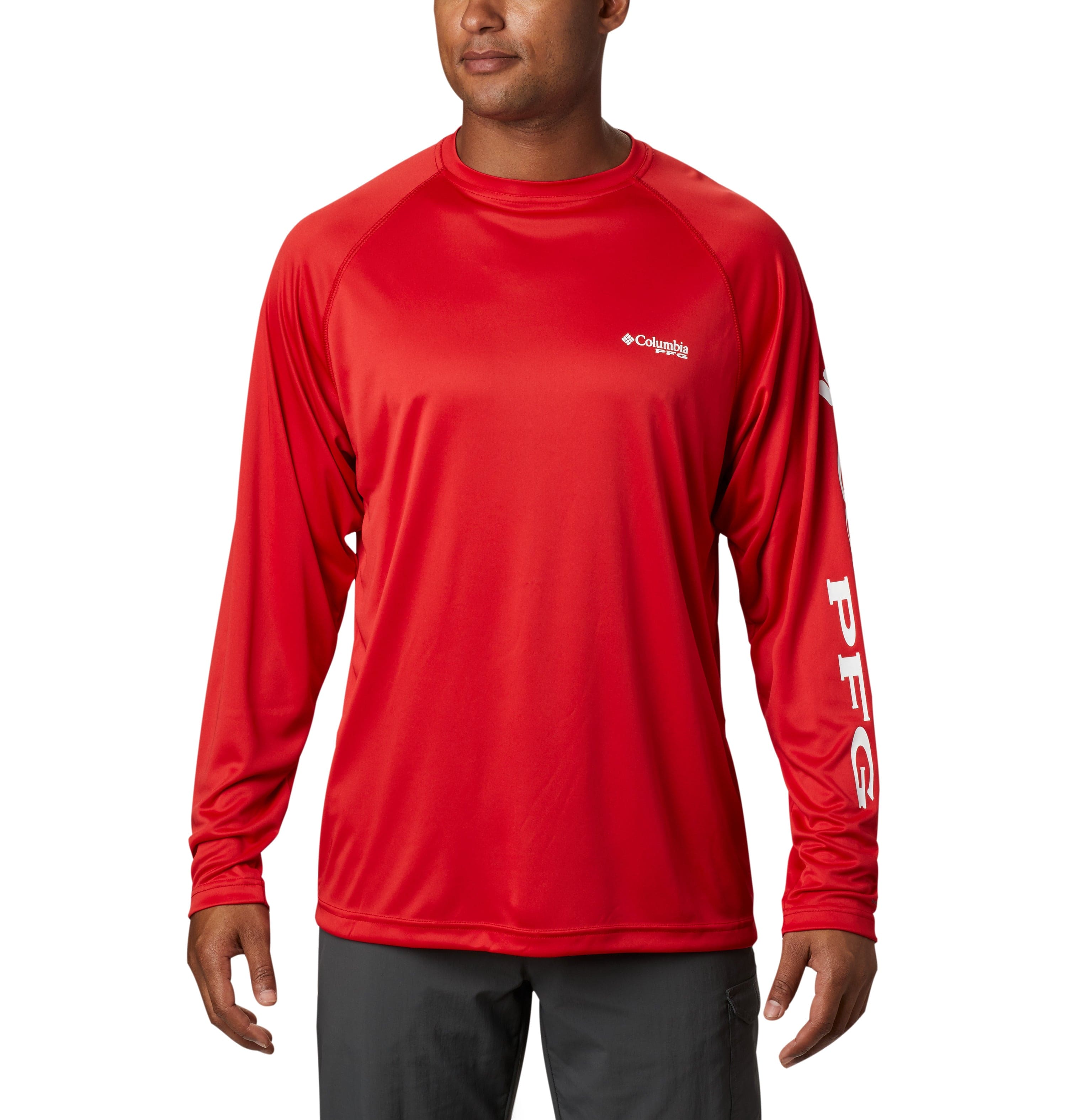  Columbia Men's PFG Terminal Tackle Heather Long Sleeve Shirt,  Sun Protection,Carbon Heather/Red Spark Logo,X-Small : Clothing, Shoes &  Jewelry