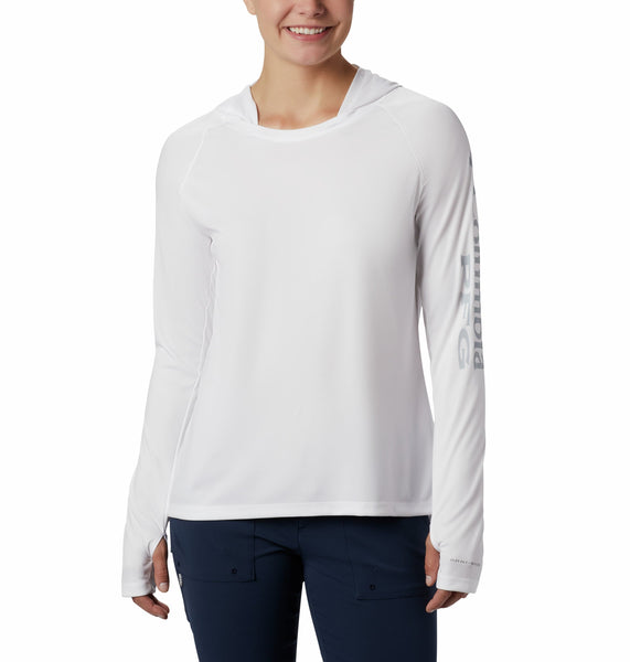 Columbia T-shirts XS / White/Cirrus Grey Columbia - Women’s PFG Tidal Tee™ Hoodie