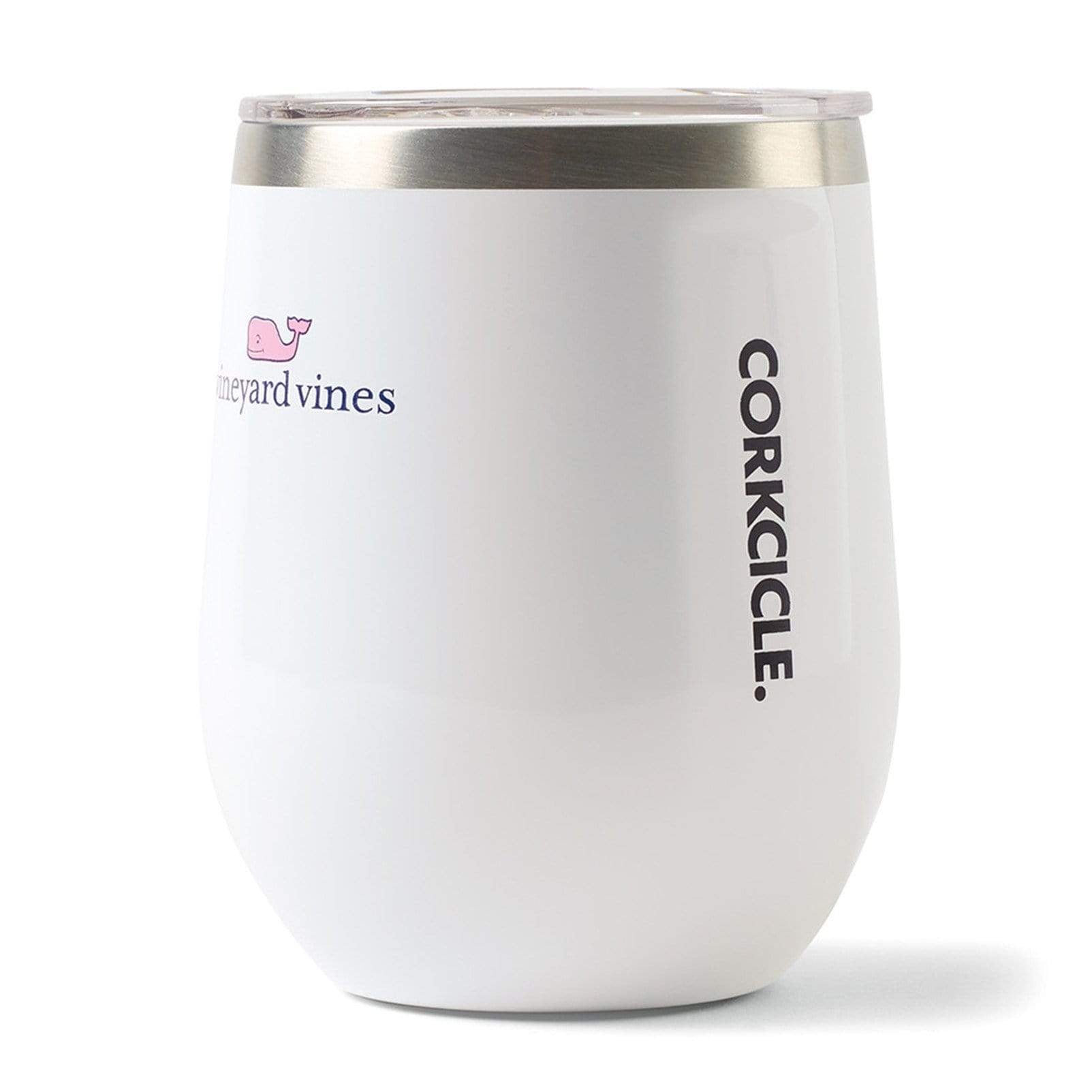 Two Corkcicle 12 oz Stainless Steel Wine Tumblers w/ Lids