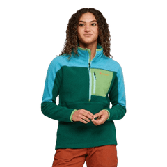 Cotopaxi Outerwear L / Poolside & Greenery Cotopaxi - Women's Abrazo Half-Zip Fleece Jacket