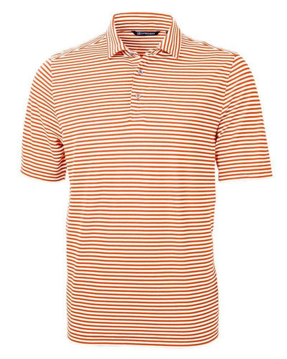 Cutter & Buck Polos S / College Orange Cutter & Buck - Men's Eco Pique Stripe Recycled Polo