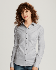 Cutter & Buck Woven Shirts Cutter & Buck - Women's L/S Stretch Oxford Stripe