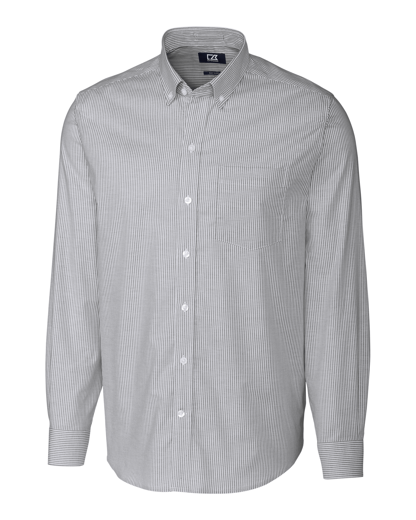 Cutter & Buck Woven Shirts S / Charcoal Cutter & Buck - Men's L/S Stretch Oxford Stripe
