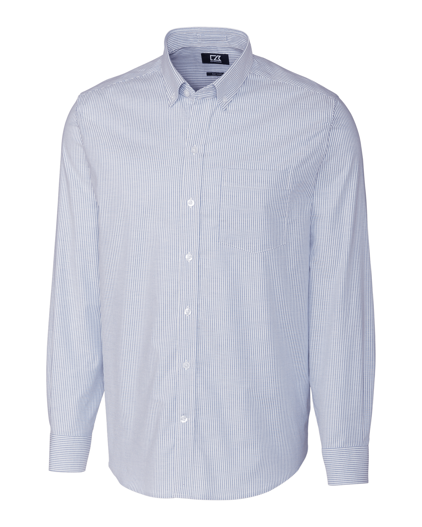 Cutter & Buck Woven Shirts S / French Blue Cutter & Buck - Men's L/S Stretch Oxford Stripe