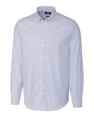 Cutter & Buck Woven Shirts S / French Blue Cutter & Buck - Men's L/S Stretch Oxford Stripe