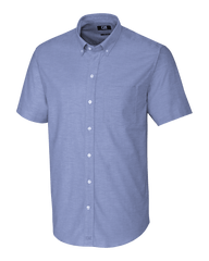 Cutter & Buck Woven Shirts S / French Blue Cutter & Buck - Men's S/S Stretch Oxford Stripe