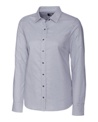 Cutter & Buck Woven Shirts XS / Charcoal Cutter & Buck - Women's L/S Stretch Oxford Stripe