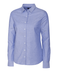 Cutter & Buck Woven Shirts XS / French Blue Cutter & Buck - Women's L/S Stretch Oxford