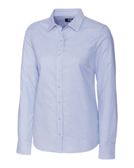 Cutter & Buck Woven Shirts XS / Light Blue Cutter & Buck - Women's L/S Stretch Oxford Stripe