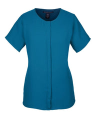 Devon & Jones Sweaters XS / DARK TEAL Devon & Jones Perfect Fit™ Short Sleeve Crepe Blouse