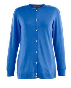 Devon & Jones Sweaters XS / FRENCH BLUE Devon & Jones Ladies' Perfect Fit™ Ribbon Cardigan