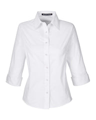 Devon & Jones Woven Shirts White / XS Devon & Jones -Women's Perfect Fit™ 3/4 Sleeve Stretch Poplin Blouse