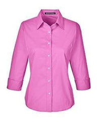 Devon & Jones Woven Shirts XS / CHARITY PINK Devon & Jones Ladies' Perfect Fit™ 3/4 Sleeve Stretch Poplin Blouse