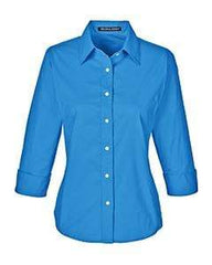 Devon & Jones Woven Shirts XS / FRENCH BLUE Devon & Jones Ladies' Perfect Fit™ 3/4 Sleeve Stretch Poplin Blouse