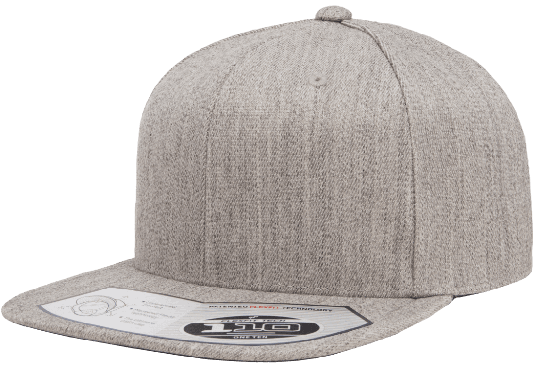 Flexfit Headwear One Size / Heather Grey Flexfit - 110® Flat Bill Snapback Cap