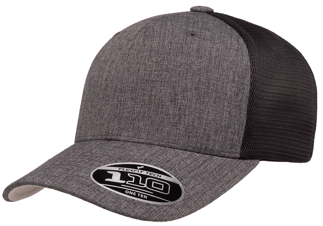 Flexfit Headwear One Size / Melange Charcoal/Black Flexfit - 110® Mesh-Back Cap