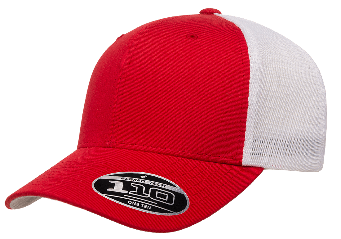 Flexfit Headwear One Size / Red/White Flexfit - 110® Mesh-Back Cap