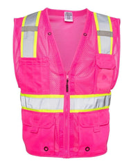 Kishigo Outerwear Pink/Lime / S/M Kishigo - EV Series® Enhanced Visibility Multi-Pocket Mesh Vest