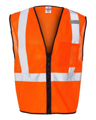 Kishigo Outerwear S/M / Orange Kishigo - Single Pocket Zipper Mesh Class 2 Vest