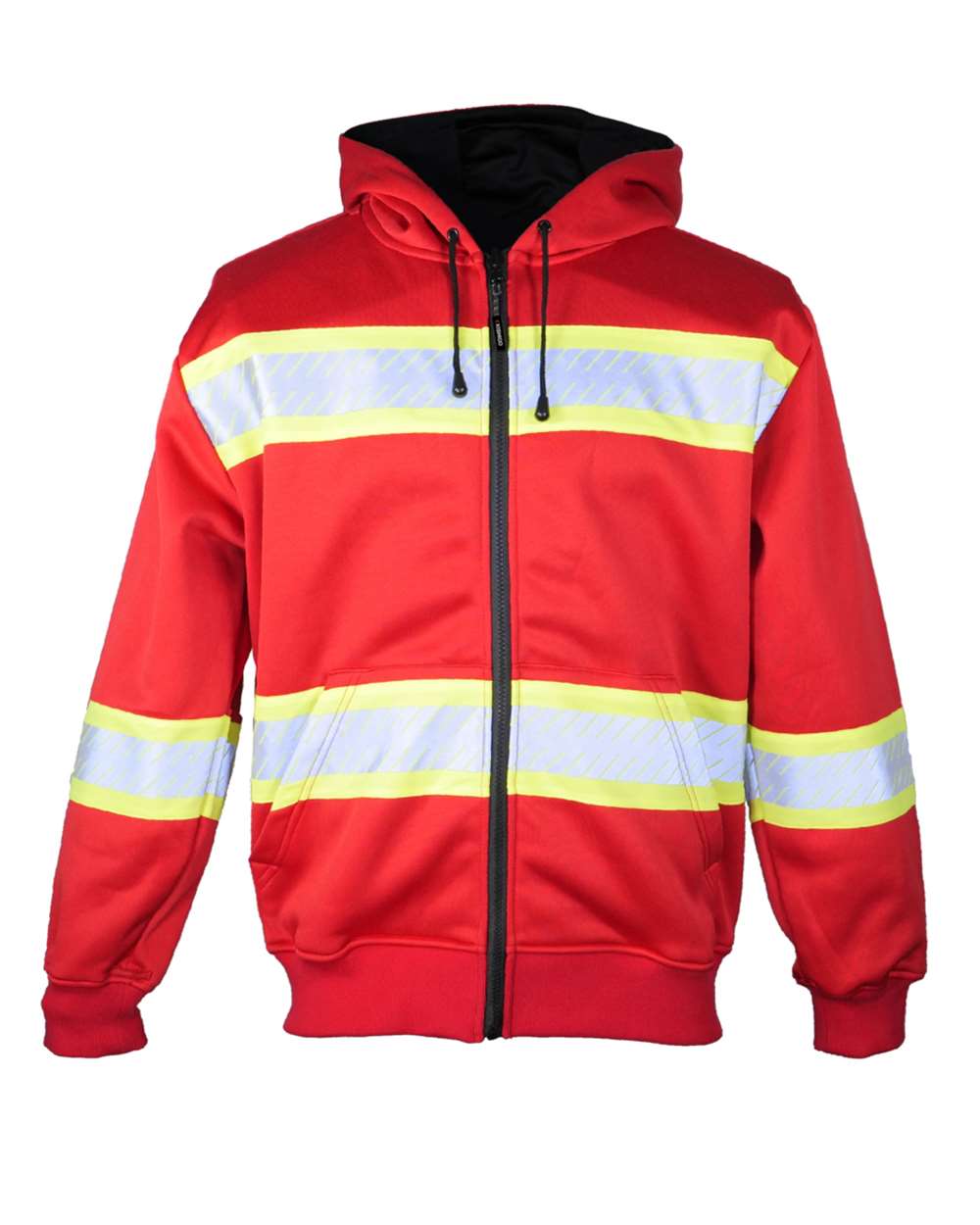 Kishigo Sweatshirts M / Red/Lime Kishigo - EV Series® Enhanced Visibility Full-Zip Hooded Sweatshirt