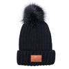 Leeman Headwear One Size / Black Leeman - Knit Beanie w/ Fur Pom Pom