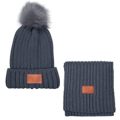 Leeman Headwear One Size / Grey Leeman - Ribbed Knit Winter Duo