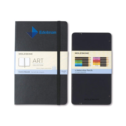 Moleskine Accessories One Size / Black Moleskine - Coloring Kit w/ Sketchbook and Watercolor Pencils