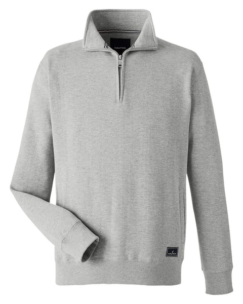 Pull homme manches longues logo gris Nautica 1/4 fermeture éclair neuf Pull homme manches longues logo gris Nautica 1/4 fermeture éclair neuf