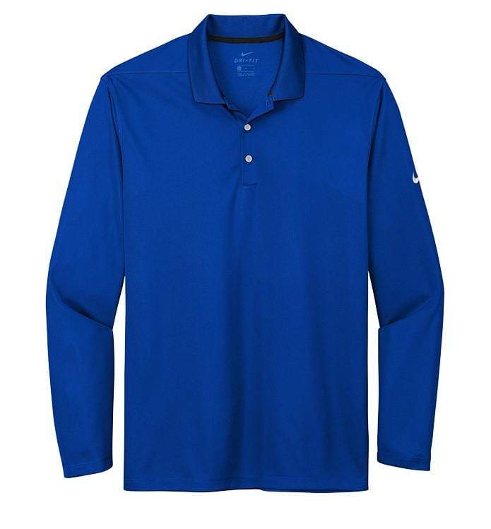 Nike Polos S / Game Royal Nike - Men's Dri-FIT Micro Pique 2.0 Long Sleeve Polo