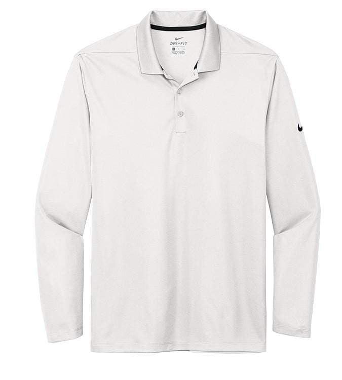 Nike Polos S / White Nike - Men's Dri-FIT Micro Pique 2.0 Long Sleeve Polo