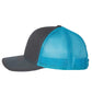 Richardson Headwear One Size / Charcoal / Neon Blue Richardson - Snapback Trucker Cap