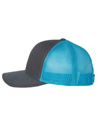 Richardson Headwear One Size / Charcoal / Neon Blue Richardson - Snapback Trucker Cap