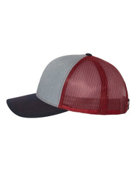 Richardson Headwear One Size / Heather Grey/Cardinal/Navy Richardson - 3-Color Snapback Trucker Cap