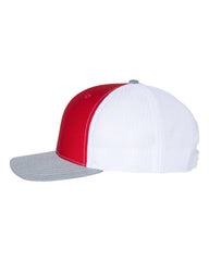 Richardson Headwear One Size / Red/White/Heather Grey Richardson - 3-Color Snapback Trucker Cap