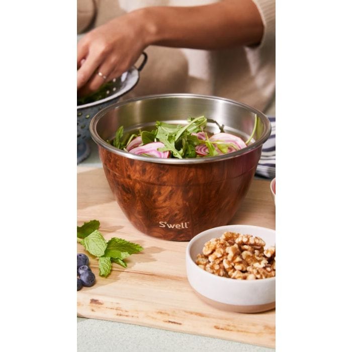 Shop S'well Teakwood Stainless Steel Reusable Salad Bowl Kit/64 oz.