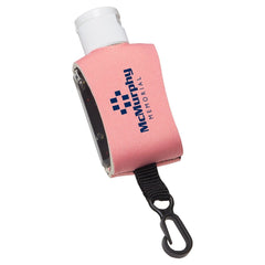 Threadfellows Accessories 250 piece minimum / Pink Logo'd Neoprene Clip 1 oz Moisture Bead Hand Sanitizer - 1oz