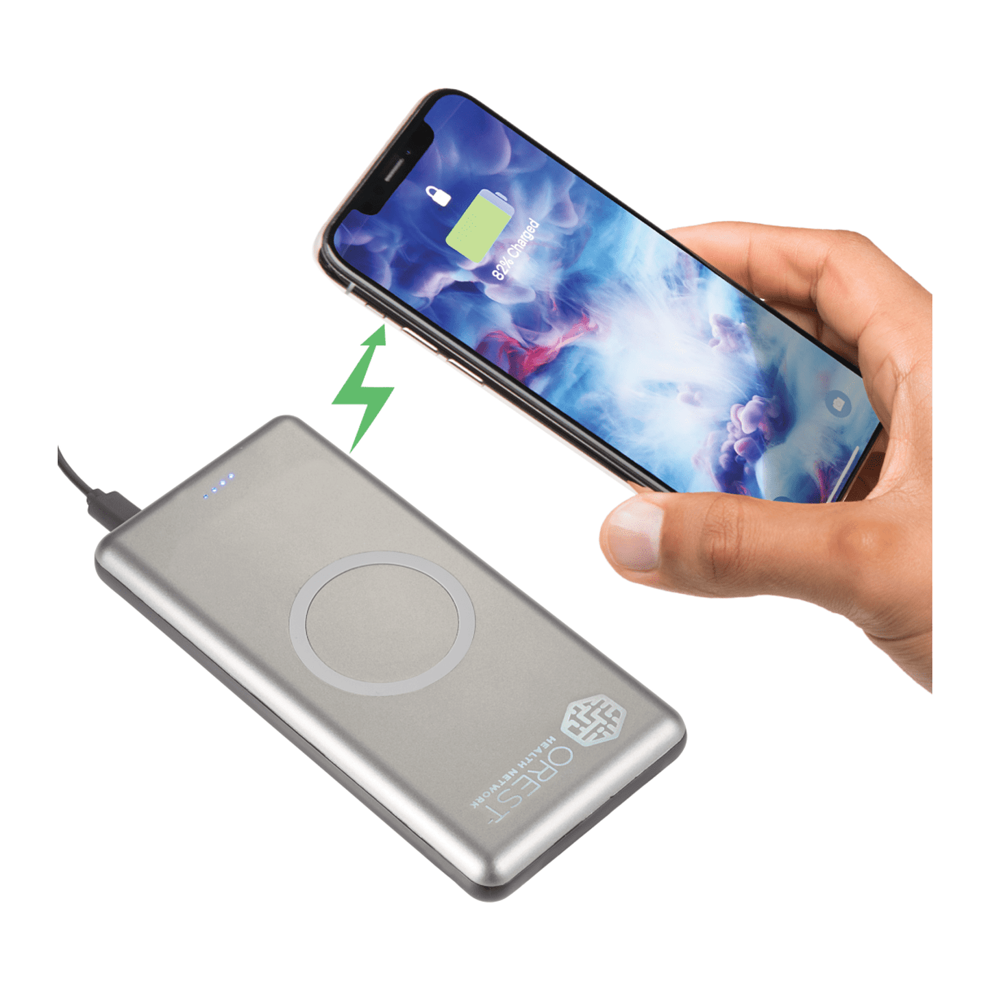 Threadfellows Accessories One Size / Gunmetal UL Listed Light Up Qi 10000 Wireless Power Bank