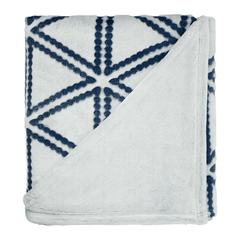 Threadfellows Accessories One Size / Navy Sculpture Print Ultra Plush Blanket