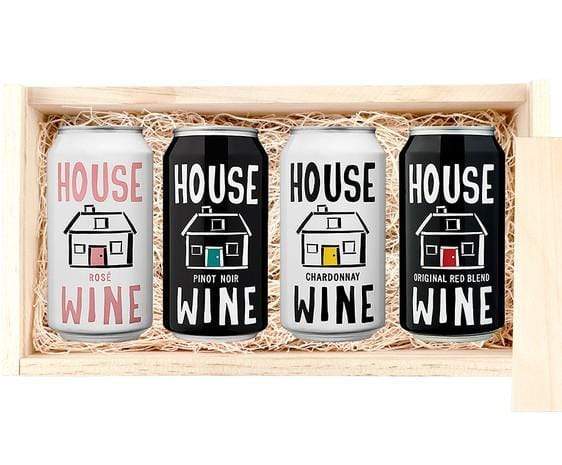 Threadfellows Accessories Pinot Noir / 750ml Four Canned Wines w/ Engraved Wood Box