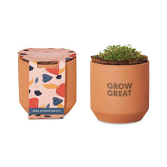Threadfellows Accessories Terracotta / Champagne Poppies Modern Sprout® Tiny Terracotta Grow Kit