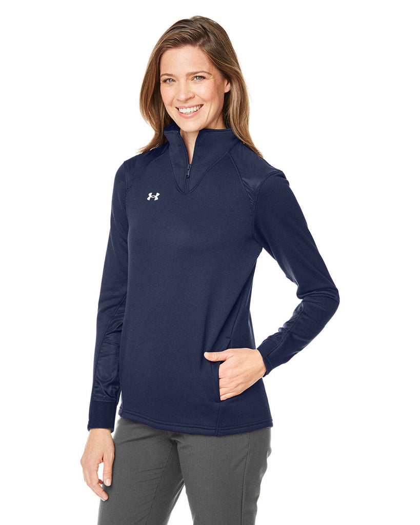Under Armour Women's Authentics ColdGear ¼ Zip T-Shirt, Black (001)/White,  X-Small : Clothing, Shoes & Jewelry 