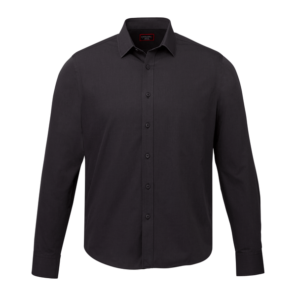 UNTUCKit Woven Shirts S / Black UNTUCKit - Men's Black Stone Wrinkle-Free Long Sleeve Slim-Fit Shirt