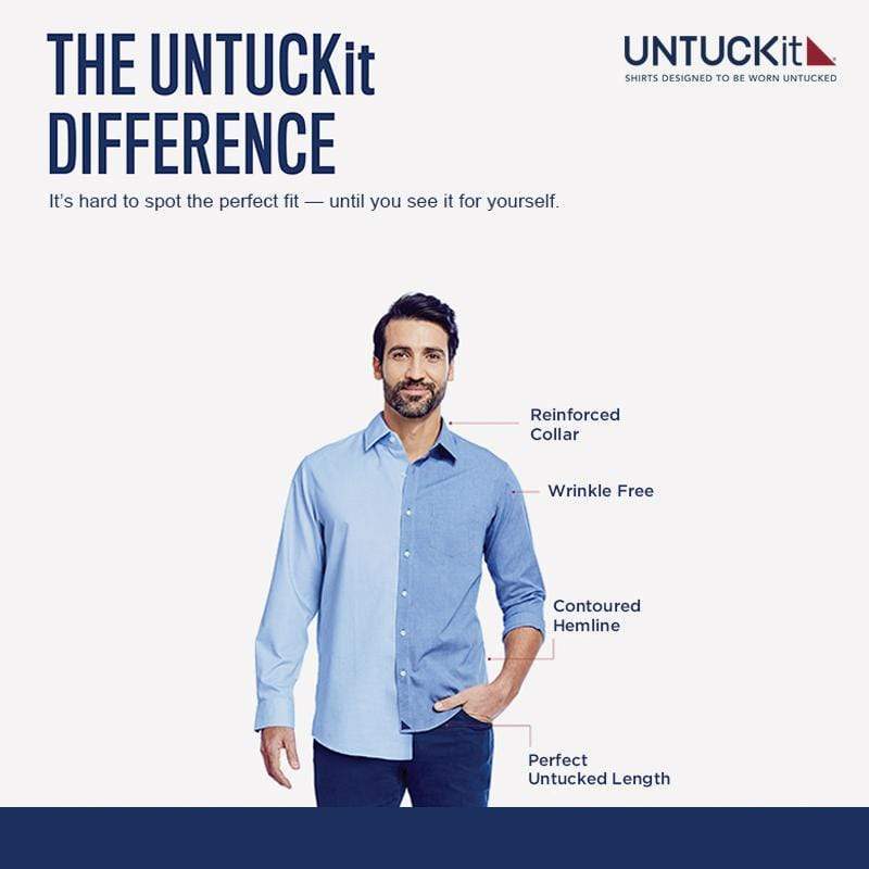 UNTUCKit - Men's Black Stone Wrinkle-Free Long Sleeve Slim-Fit Shirt Threadfellows UNTUCKit - Men's Black Stone Wrinkle-Free Long Sleeve Slim-Fit Shirt Threadfellows