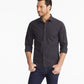 UNTUCKit Woven Shirts UNTUCKit - Men's Black Stone Wrinkle-Free Long Sleeve Slim-Fit Shirt