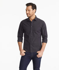 UNTUCKit Woven Shirts UNTUCKit - Men's Black Stone Wrinkle-Free Long Sleeve Slim-Fit Shirt