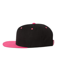 Yupoong Headwear Adjustable / Black/Neon Pink Yupoong - Wool Blend Snapback
